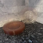 Vintage Jeannette Floral Poinsettia Pink Depression Glass Dinner Plate