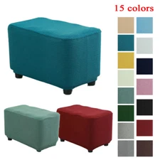 Footstool Cover Stretch Stool Ottoman Sofa Storage Slipcover✅Protector Rectangle