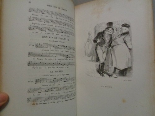 1865 RARE Chansons de Beranger FRENCH Songs Engravings Music 3 vol - Picture 11 of 12