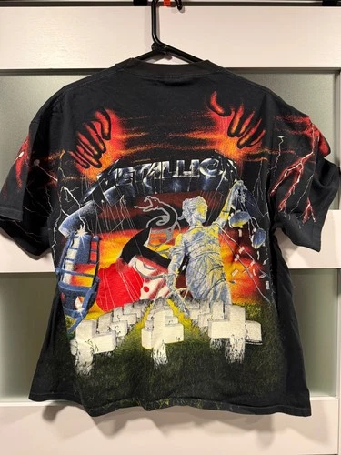 Vintage 1991 Metallica All Over Print Shirt Brockum Size XL - 5 album shirt - product listing photo