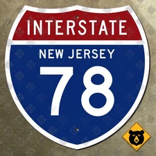 New Jersey Interstate 78 Newark Hudson highway route marker 1957 road sign 12x12