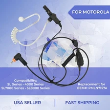 Acoustic PTT Mic Earpiece for Motorola Radios SL3500 SL7550e SL300 PMLN7158