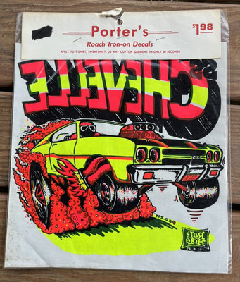 Vtg. Porter's Iron On Decal CHEVELLE~Org. Package--Free Ship