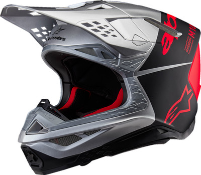 Alpinestars Supertech M10 Flood MIPS Helmet Gloss Silver Black Orange XL