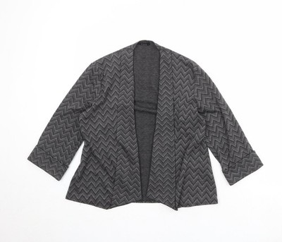CMD Damen Jacke Blazer Grau Geometrisch Größe M