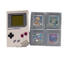 Original Gameboy Nintendo With Games Donkey Kong Kirby Dream Land Tetris Used