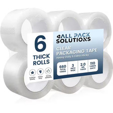 3 In. Wide X 330 Ft. Clear Sealing Tape for Carton Box Packing Shipping 2.0 Mil