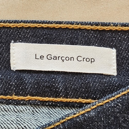 Jeans Frame Denim Le Garcon Crop Boyfriend Covant lavaggio scuro taglia 28 boho elasticizzato - Foto 6 di 19