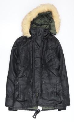 Roxy Damen Parka Jacke schwarz mit Kapuze, Gr. S