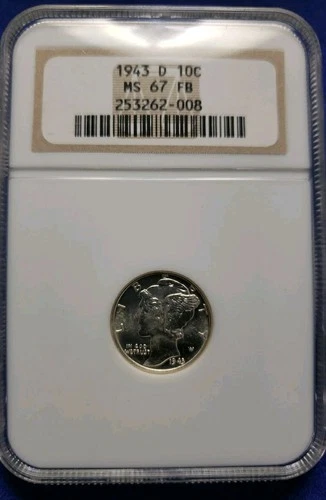 1943-D Mercury Dime NGC MS 67FB ~ L👀K SHIPS FREE