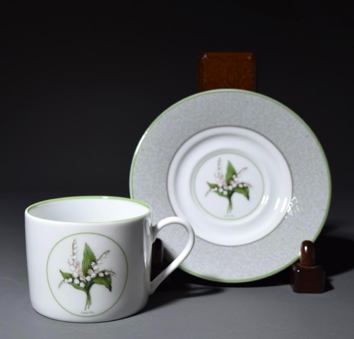 set of 2 CHRISTIAN DIOR MILLY-LA-FORET COFFEE Tea Cup Saucer Plate