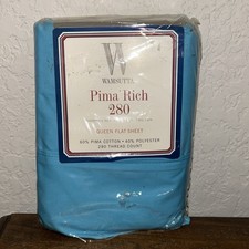 Wamsutta Pima Rich 280 Thread Count Queen Flat Sheet Lagoon Size 90 X 102