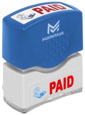 Premium 2Color PreInked Office Rubber Stamp Paid Business Custom Labels