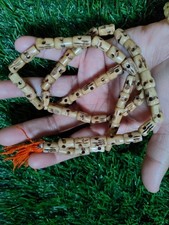 A 14" Strand Natural Buffalo Bone Beads Four Hole Craft Jewelry Making Brown