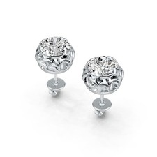 Sterling Silver Semi Mount Earrings Setting Round RD 6x6mm Stud