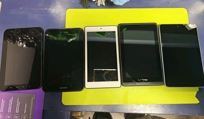    5 Tablet Lot Samsung Galaxy Tab Asus Nexus Alcatel Verizon LTE  ...