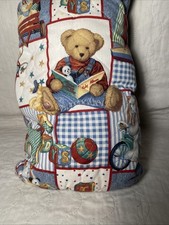 Baby Teddy Bear Reversible Quilt And Pillow 35  x44  Pillow 14x8 Item E23