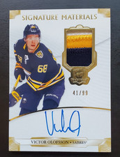 2019-20 The Cup Victor Olofsson Signature Materials Patch RC Auto 41/99 Sabres
