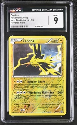 CGC 9 MINT Zapdos 2012 Next Destinies 41/99 Reverse Holo Pokemon