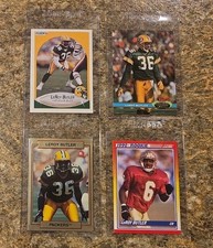 (4) Leroy Butler 1990 Fleer Rookie Card RC Score Action 1991 Topps Packers HOF. rookie card picture