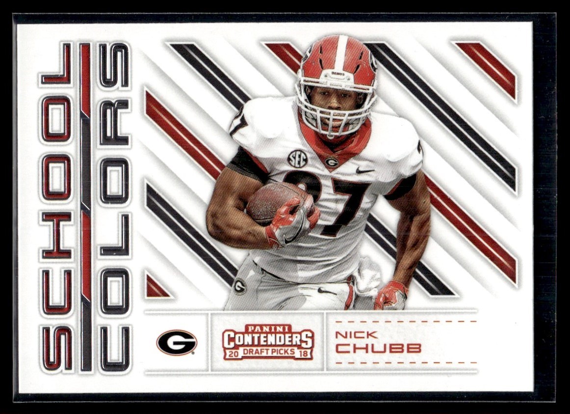2018 Panini Contenders Draft Picks School Colors Nick Chubb Georgia Bulldogs #12