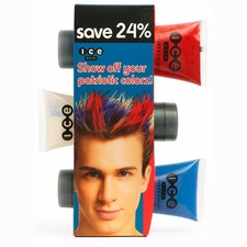 Joico Ice Spiker Patriotic Colorz Hair Gel Red White Blue Styling Glue 3 Pack