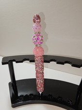 Handcrafted Pink Rhinestone Acrylic Beaded Pen Sparkly Bling Sugar Bead