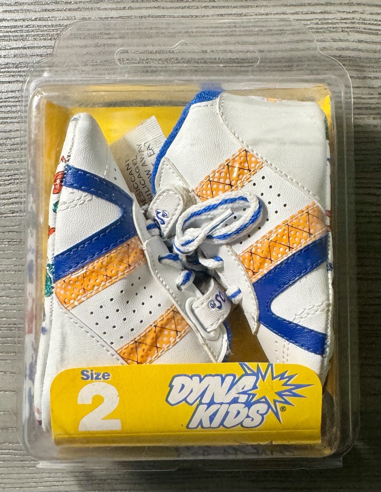 PONY Scarpe da tennis vintage Dyna bambino sneakers taglia 2 scarpa culla neonato blu arancione nuove