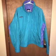 Men s XL Vintage Columbia Sportswear Bugaboo Pullover Ski Jacket Purple Teal 90s
