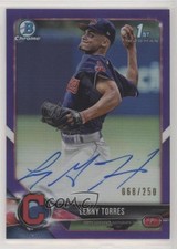 2018 Bowman Draft Chrome Pick Purple Refractor 68/250 Lenny Torres Jr Auto 5x8
