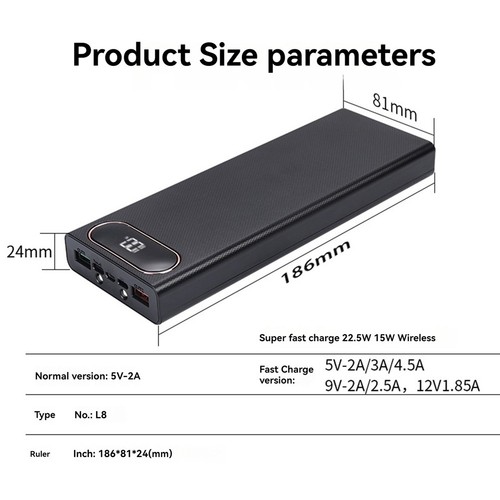 1X(Ohne 10/12 18650 Akkus Powerbank Hülle Aufladen 22,5 W QC3.0 PD3.0 3725 - Zdjęcie 7 z 7