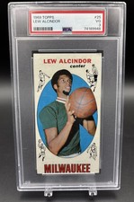 LEW ALCINDOR 1969 Topps #25 PSA 3 VG Rookie Card RC Kareem Abdul Jabbar. rookie card picture