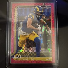 Puka Nacua: 2025 Topps Chrome Football -Pink X-Fractor -Rams #166