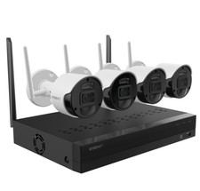 Wisenet 4 Wireless camera kit 24/7 Color   Night Vision   Motion Detection NEW