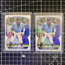 2023 Bowman Chrome JUNIOR CAMINERO 1st Mega Box Mojo Refractor Rays RC & Base