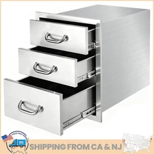 3 Access Stainless Steel BBQ Drawers Outdoor Kitchen Island Drawer BBQ Grills