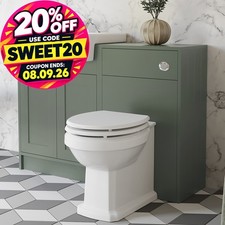 Traditional Vanity Basin Unit & Toilet Combination Unit Bathroom Furniture Green