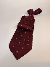 Vintage Burma Bibas Silk Necktie | Made in USA | Burgundy Geometric Medallion