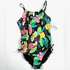 NWT OLD NAVY Girl Beaded Toucan One Piece Swimsuit L 10-12 Tropical Summer NEW