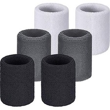 Wrist Sweatbands, Sports Sweatbands for Competition, Sweat Black, White, Gray
