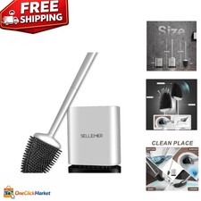 Versatile Toilet Brush Set for Toilets, Sinks  Bathtubs - Sleek Silver Design