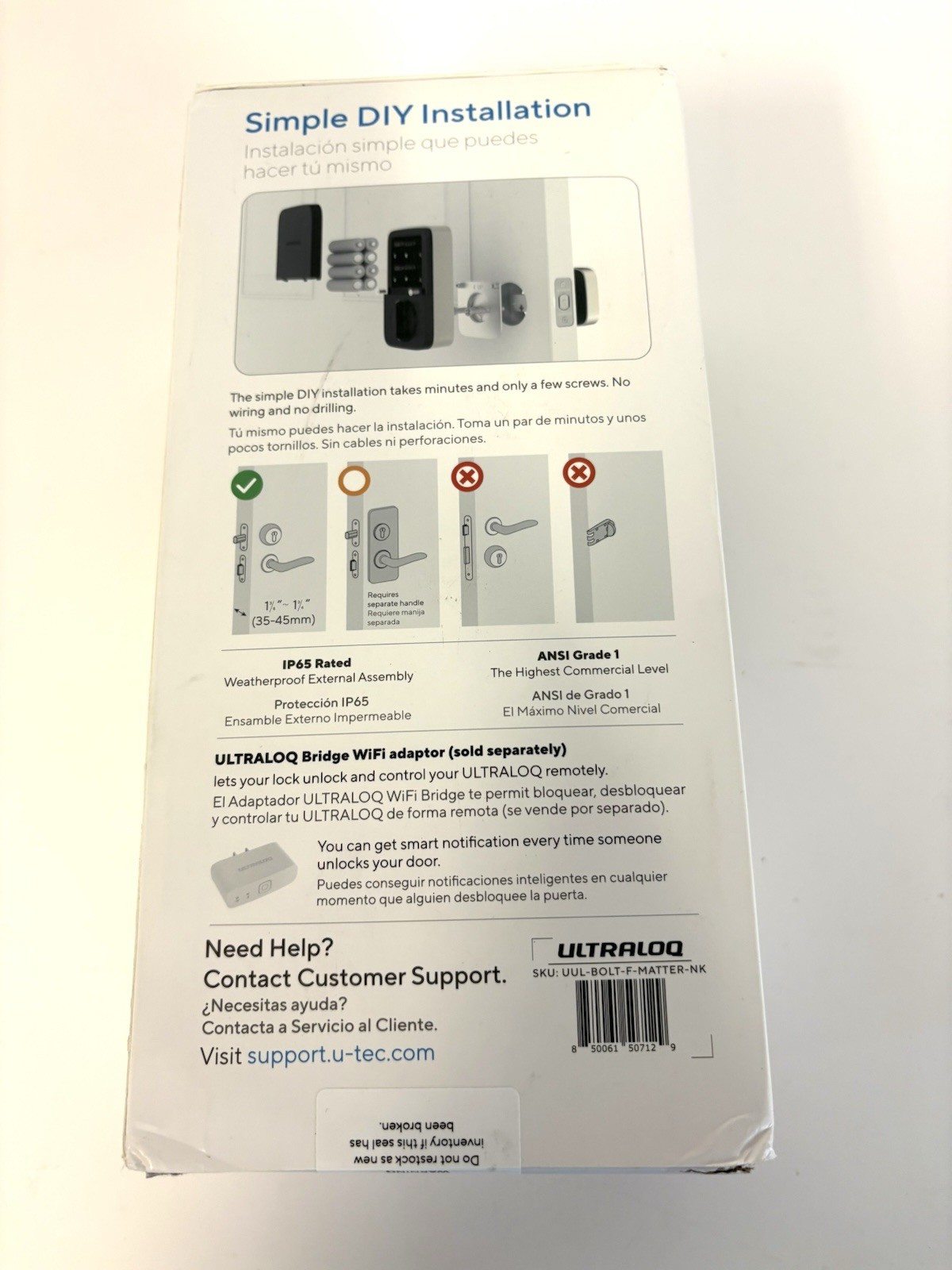 Smart Lock ULTRALOQ U-Bolt Pro WiFi Wireless App Controlled Fingerprint Deadbolt