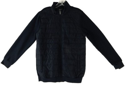 LC Waikiki Basic Quilted Knit Jacket Mens Medium BLACK Full Zip Multi Pockets