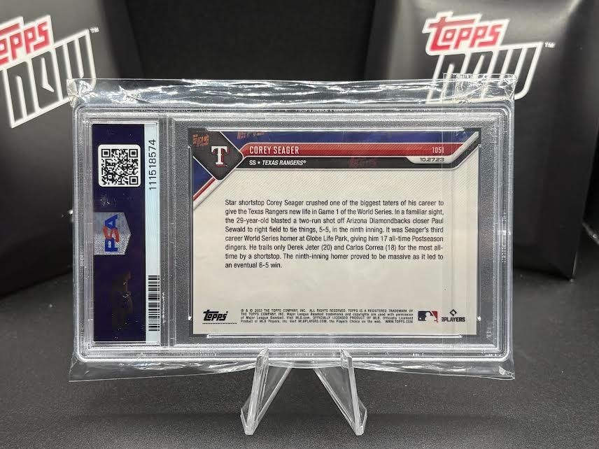 2023 TOPPS NOW #1051 COREY SEAGER HR in the 9th PSA 10 view 3
