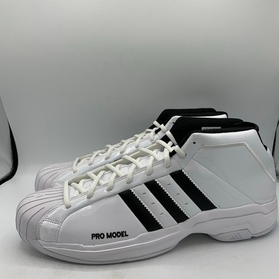 Adidas Pro Model 2G Basketball Shoes Mens Size 14 Cloud White Black Sneakers