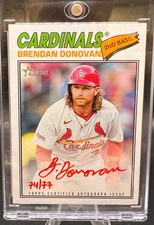 2024 Topps Heritage Brendan Donovan Red Ink Real One Autograph 74/77 Cardinals
