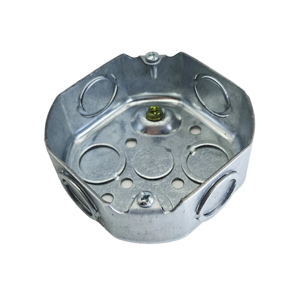 Caja Eléctrica Octagonal Acero 15.5 ft³ in. Capacidad Gris Plata 4 pulgadas Lote MKO Foto 2 de 4