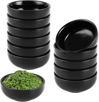12 StüCk Kleine Dip SchäLchen Keramik Ø 7,7 Cm - Schwarz Dipschalen Dip Schalen