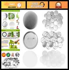 300 Pcs 58mm Button Maker Supplies - Round Badge Blank Pins, Metal Covers Film