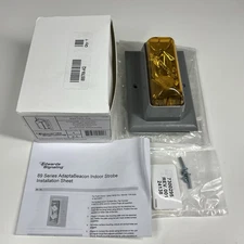 Edwards Signaling Flush Wall Mount Indoor Amber AdaptaBeacon Strobe 24V NEW